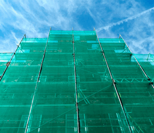 Сітка для будівельних риштувань та для безпеки персоналу